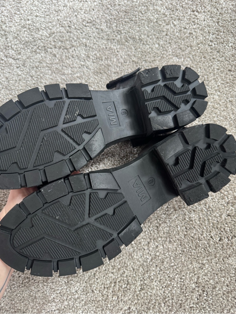 MIA Black Strappy Chunky Heel Sandals - Picture 2 of 2